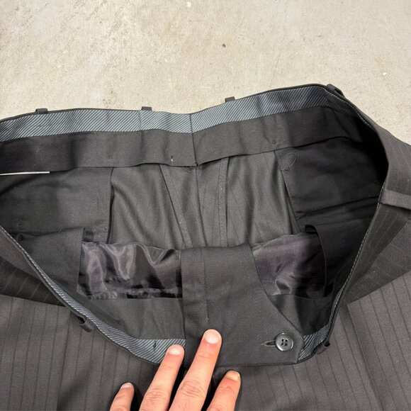 Baumler Loro Piana Suit 130s Four Seasons Wool Striped 2pc Grey 48R 42x30 - Picture 14 of 15